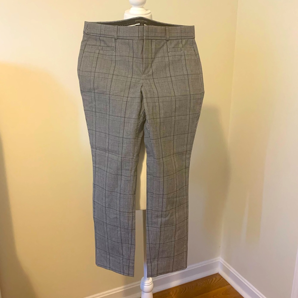 Grey Plaid Banana Republic Sloan Pant